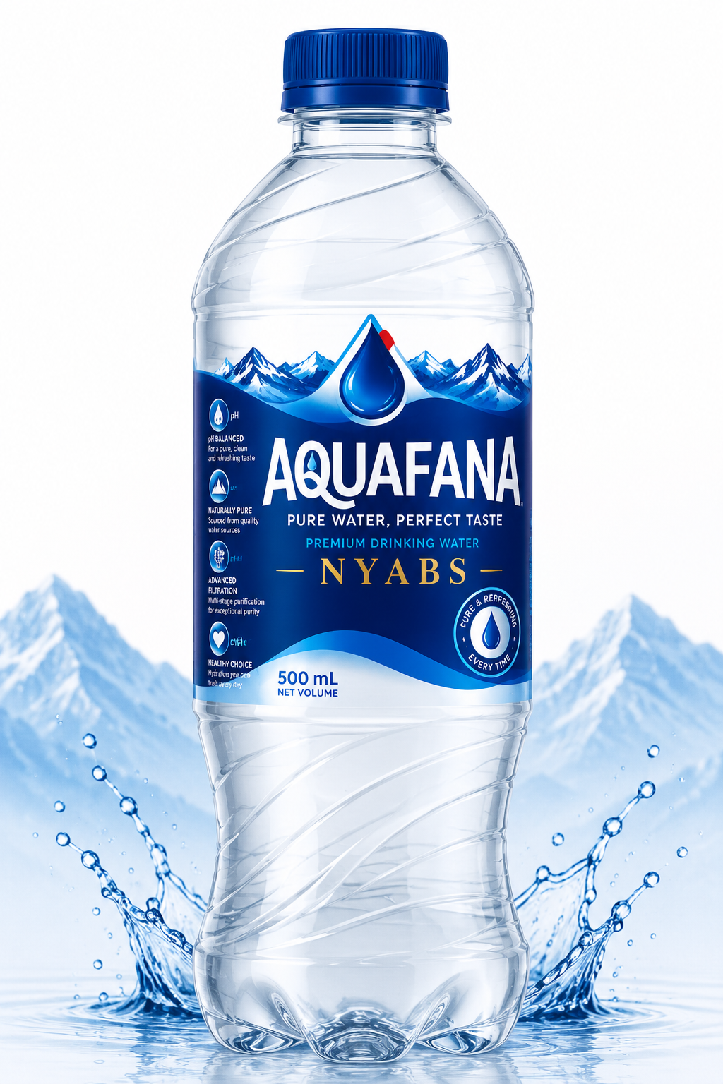 Aquafana 500 ml purified water bottle